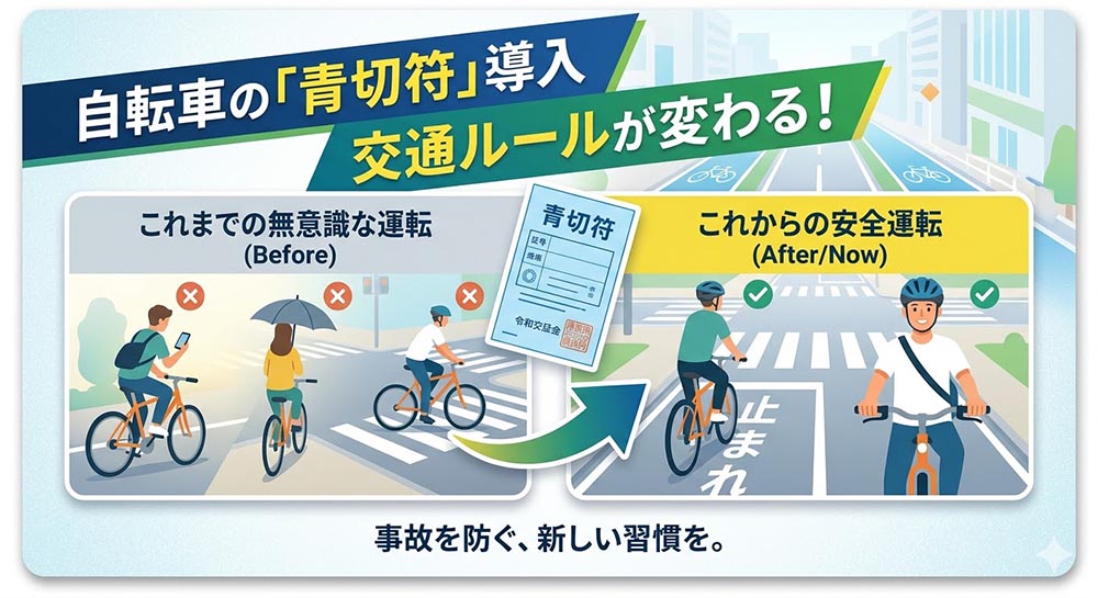 自転車の青切符制度と違反に対する反則金